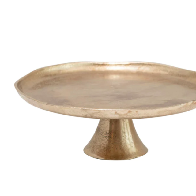 Antique Gold Pedestal Tray