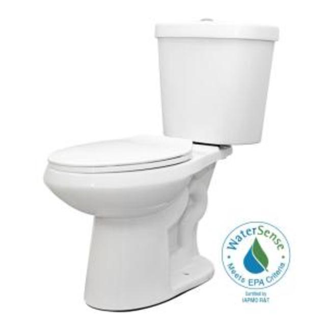 2-piece 1.1 GPF/1.6 GPF High Efficiency Dual Flush Complete Elongated Toilet in White