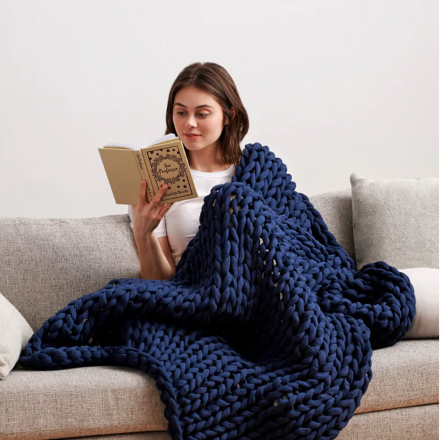 Bearaby Cotton Napper Weighted Blanket - Midnight Blue