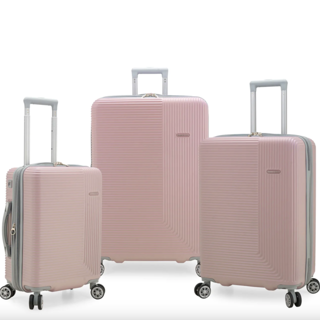 Traveler Choice Ember 3 Piece Luggage Set - Pink