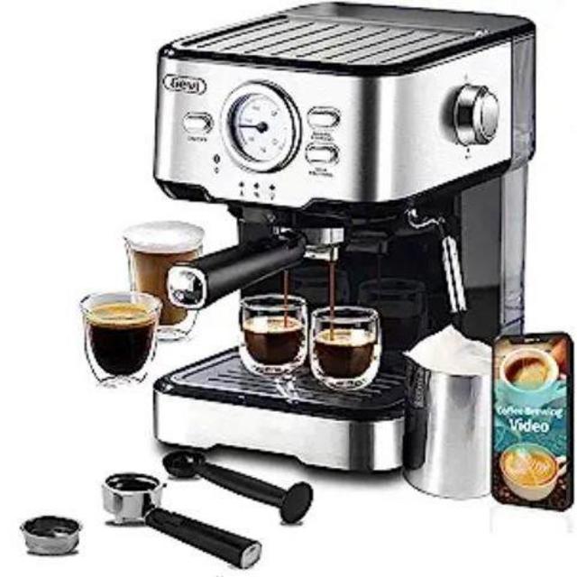 Gevi Espresso Machine 15 Bar Pump Pressure, Cappuccino Coffee Maker