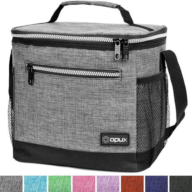 OPUX Premium Insulated Lunch Bag with Shoulder Strap | Lunch Box for Adults, Kids | Soft Leak Proof Liner | Tall Lunch Cooler for Office, School | Fits 18 Cans (Heather Gray)