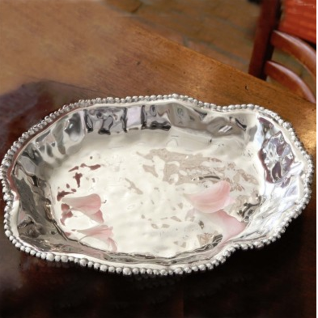 lg Organic Pearl Bari Oval Platter