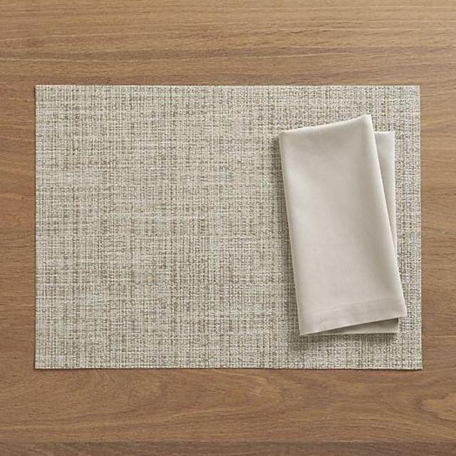 Chilewich ® Crepe Neutral Placemat and Fete Dove Cotton Napkin