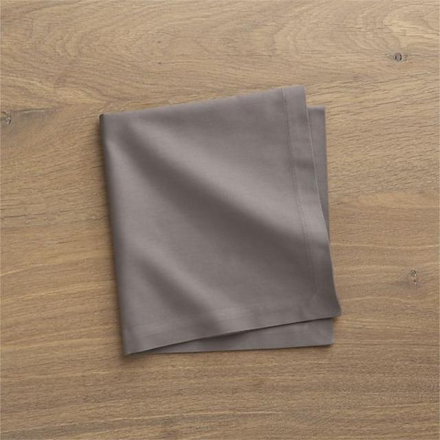 Set of 8 Fete Pewter Cotton Napkins