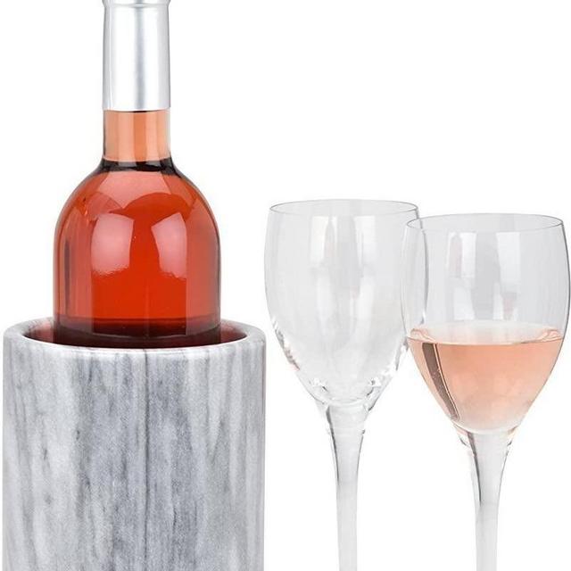 Modern Innovations Wine Chiller Elegant Grey Marble Wine Bottle Cooler Keeps Wine and Champagne Cold with Multipurpose Use as Kitchen Utensil Holder and Flower Vase (Grey)