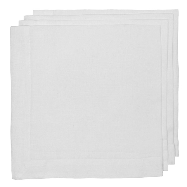 HG White Hand-dyed Linen Napkin, 22"