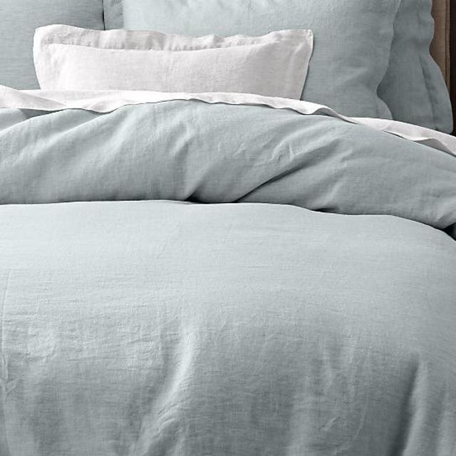 Restoration Hardware Vintage-Washed Belgian Linen Duvet Cover - Shore