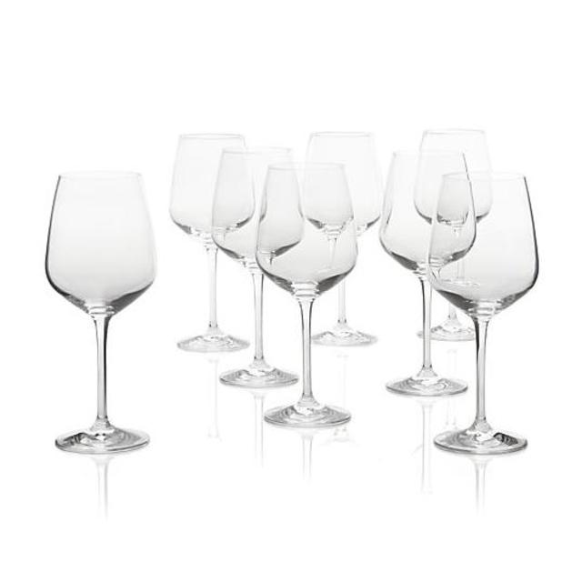 Nattie Red Wine Glasses Set of Eight (Crate and Barrel)