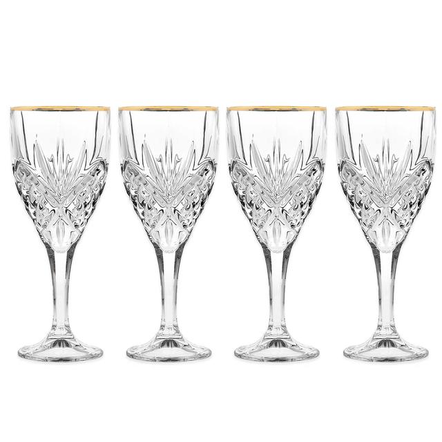 Godinger Gold 9 oz. Goblet Glasses (Set of 4)