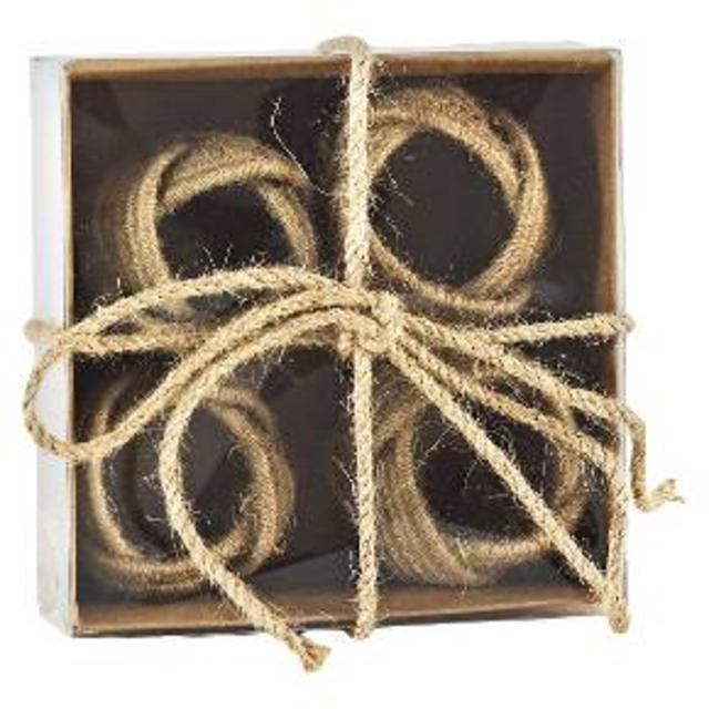 Braided Jute Napkins Rings - Set of 4