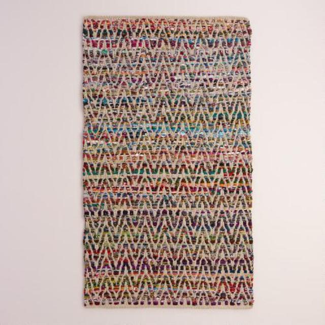 Chevron Recycled Cotton Chindi Area Rug