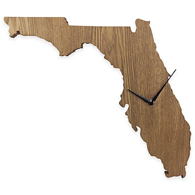 Florida State Wood Grain Wall Clock