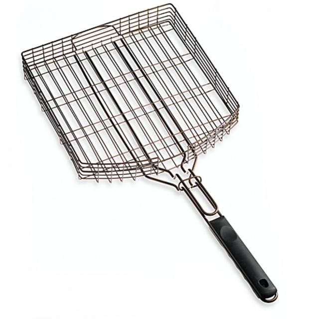 Oversized Deluxe Nonstick Oil Rubbed Bronze Barbecue Grilling Basket