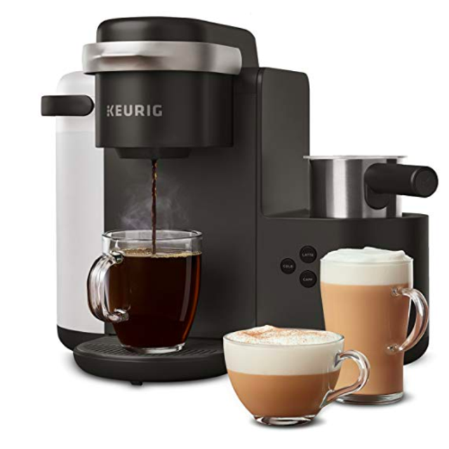 Keurig K-Cafe Single-Serve K-Cup Coffee Maker, Latte Maker and Cappuccino Maker, Comes with Dishwasher Safe Milk Frother, Coffee Shot Capability, Compatible With all Keurig K-Cup Pods, Dark Charcoal