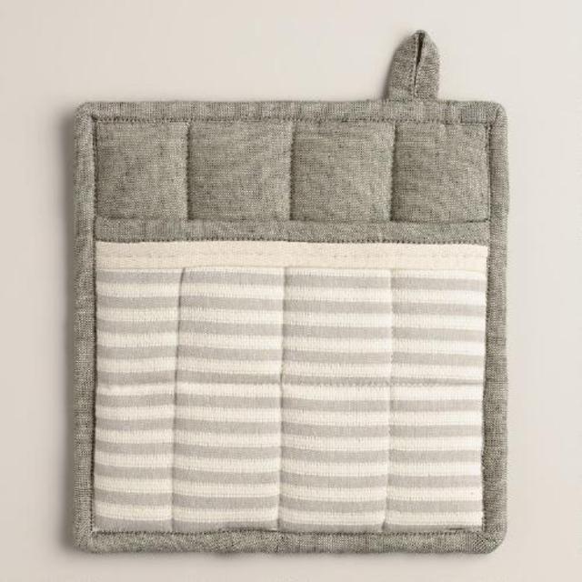 Gray Stripe Twill Potholder