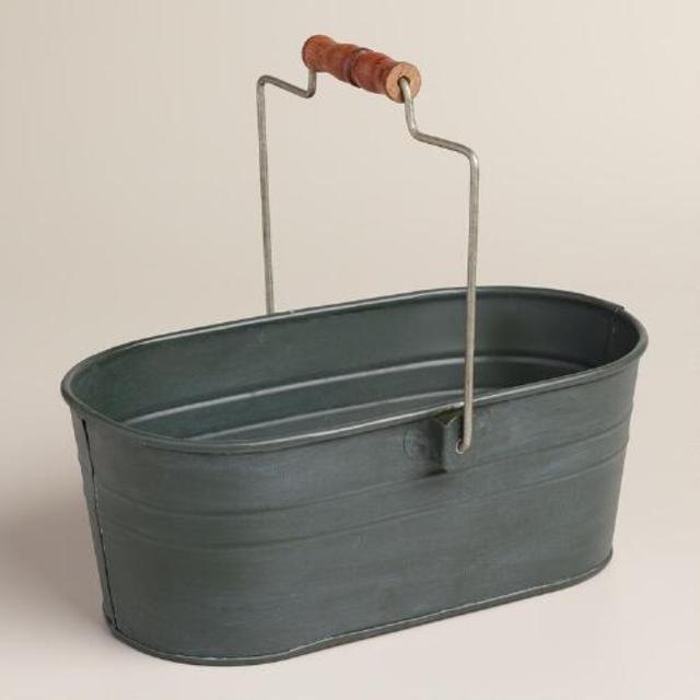 Steel Gray Metal Housekeeping Utility Bucket