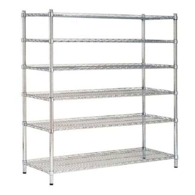 48 in. W x 72 in. H x 18 in. D Decorative Wire Chrome Finish Commercial Shelving Unit