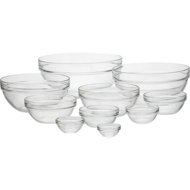10-Piece 2.25"-10.25" Glass Nesting Bowl Set