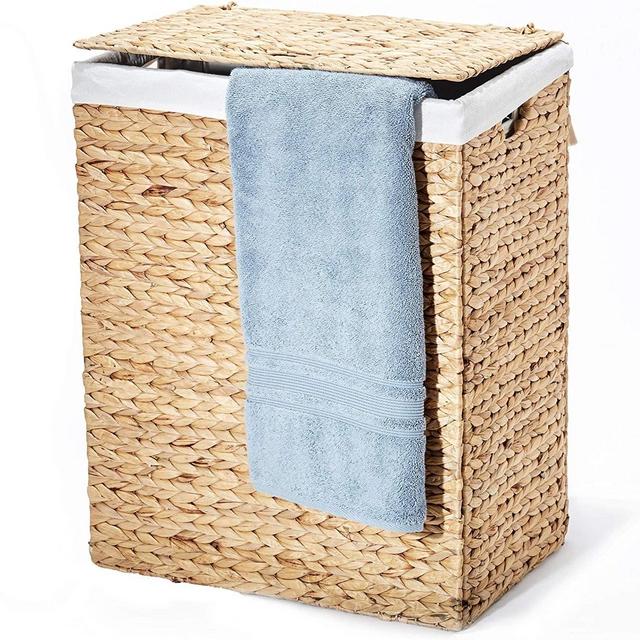 Seville Classics Premium Hand Woven Portable Laundry Bin Basket