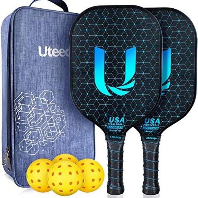 Pickleball Paddles Set of 2 - Graphite Surface with High Grit & Spin