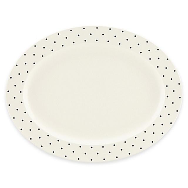 kate spade new york Larabee Dot Cream 16-Inch Oval Platter