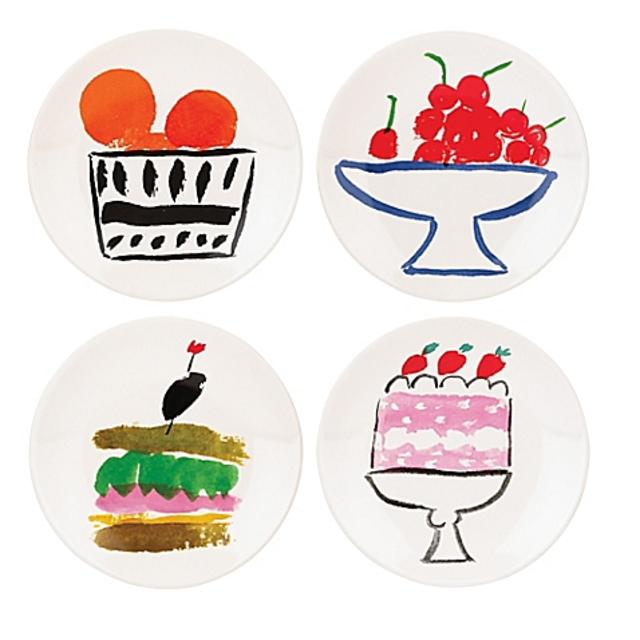 kate spade new york All In Good Taste Pretty Pantry Appetizer Plates (Set of 4)