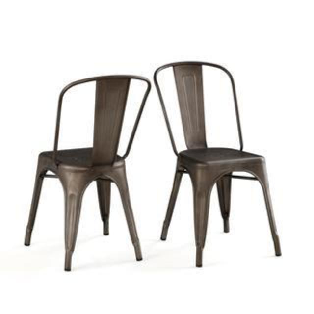 Tabouret Bistro Steel Side Chairs, Vintage (Set of 2)