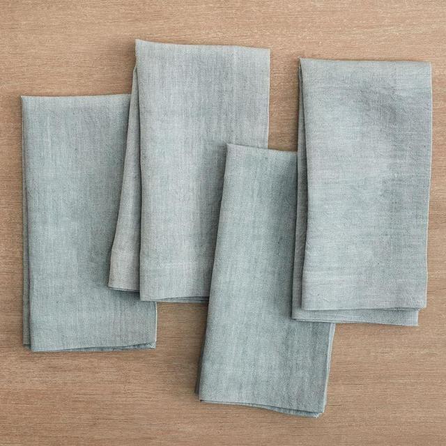 Mason Oversized Linen Napkins - Color: Dusty Blue