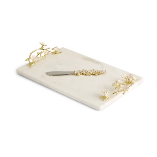 Michael Aram, Cherry Blossom Small Cheese Board with Spreader