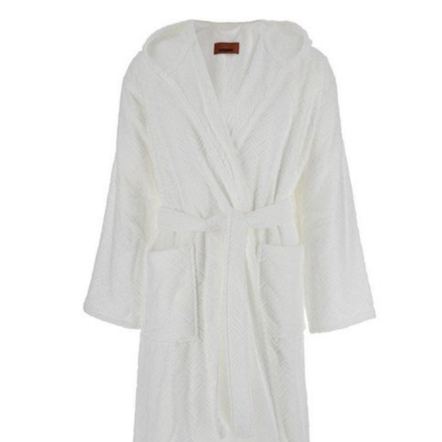 Missoni, White Hooded Belted Bathrobe