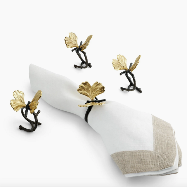 Michael Aram, Butterfly Ginkgo Napkin Ring Set (8)