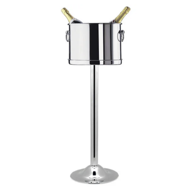 Fortessa 2.5.003.00.352 Holloware 26" Oval Double Bottle Stainless Steel Wine / Champagne Bucket Stand