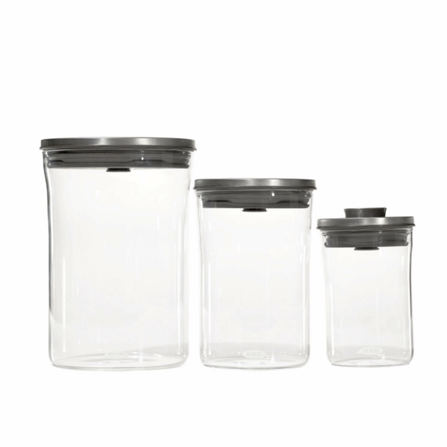 Steel 3-Piece POP Round Canister Graduated Set