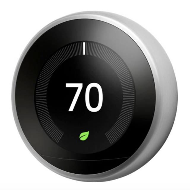 Google - Nest Learning Smart Wifi Thermostat - Stainless Steel