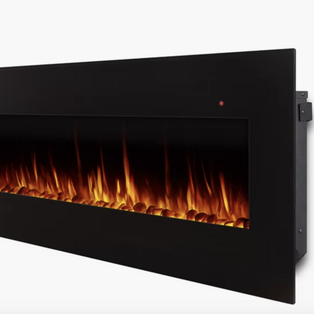 Corretto Wall Mounted Electric Fireplace in Black by Real Flame