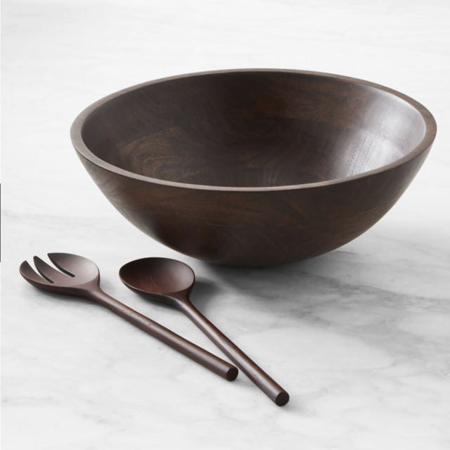 Williams Sonoma, Dark Wood Salad Bowl & Servers