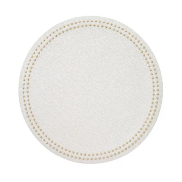 Pearls Vinyl Embroidered Round Placemat By Bodrum Linens