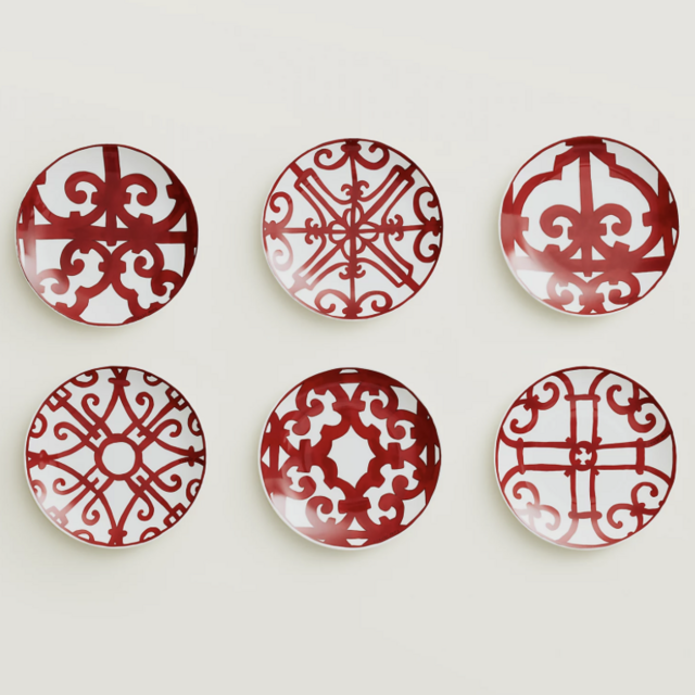 Hermés, Balcon du Guadalquivir bread and butter plates (Set 6)
