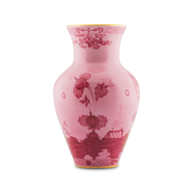 GINORI 1732, Large Mauve Porcelain Ming Vase oriente italiano