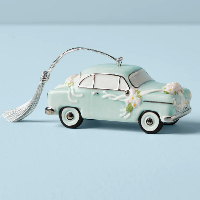 Lenox Just Married Vintage Car Ornament