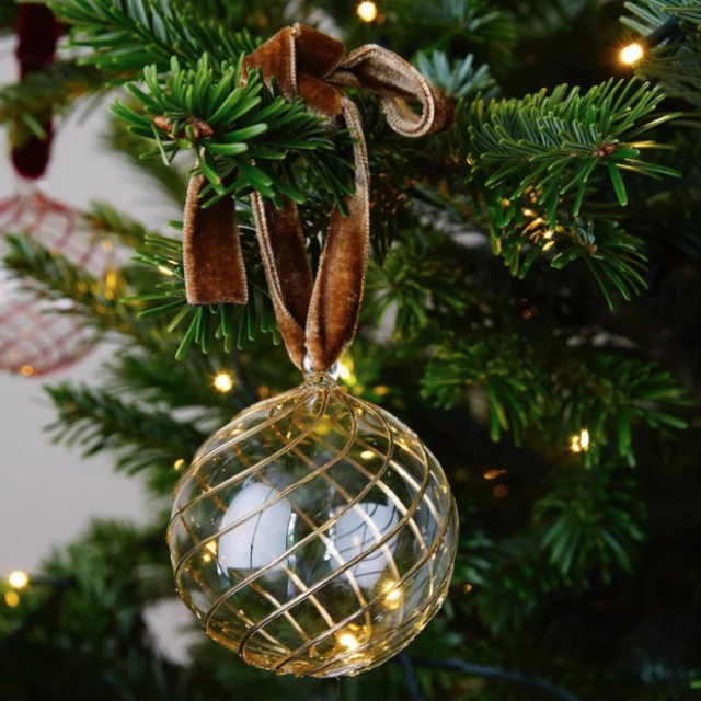 Swirl Glass Bauble in Gold