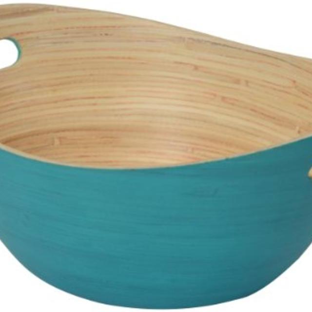 Whirley Pop 44302 Bamboo Popcorn Serving Bowl, Teal