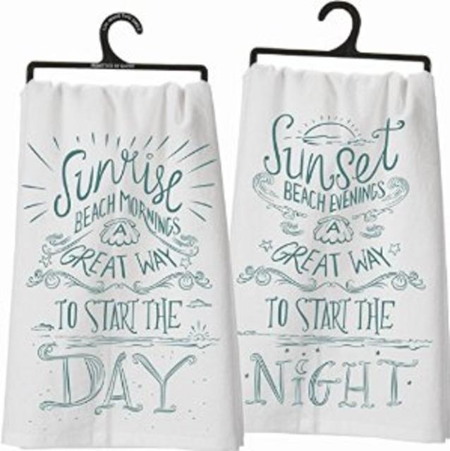Primitives By Kathy Two Sided Kitchen Towel - Sunrise/Sunset