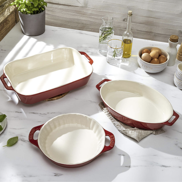 Staub ® Cherry 3-Piece Mixed Baking Dish Set