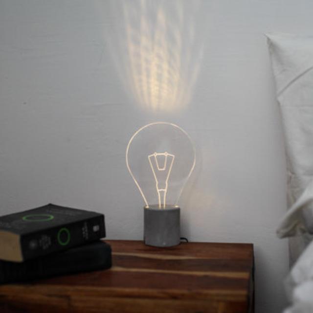 Concrete bedside lamp, lightbulb lamp, modern LED lamp