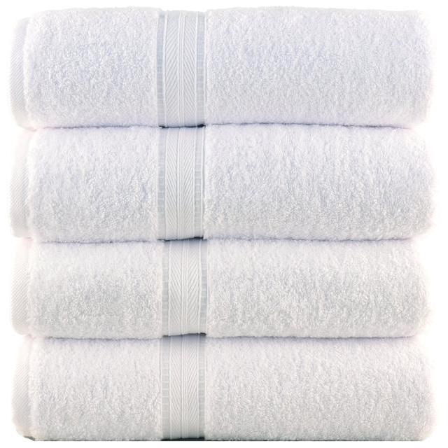Bergamo, Luxury Hotel / Spa Bath Towel, 100 Percent Genuine Turkish Cotton, Set of 4, 700 Gsm, White