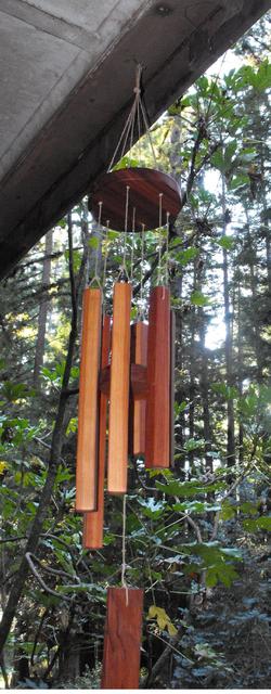 Wind Chimes made from Reclaimed Old Growth Redwood