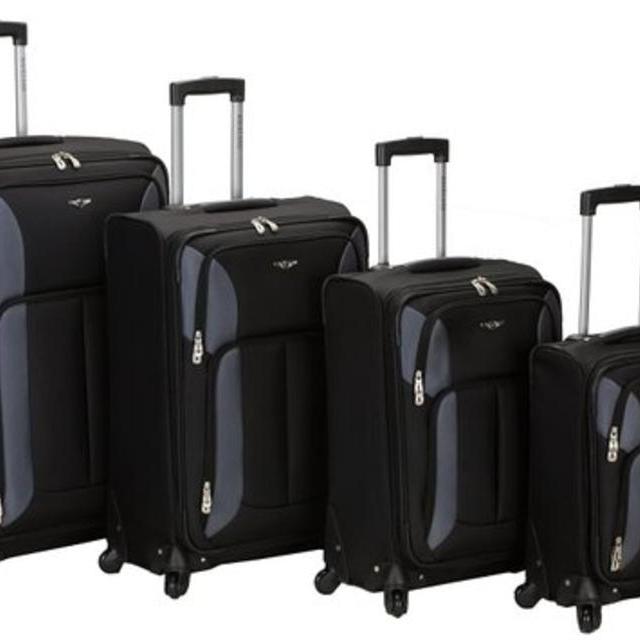 Rockland Luggage Impact Spinner Four-Piece Luggage Set - BLACK