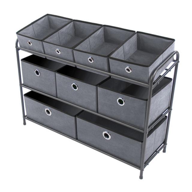 Multi Bin Storage Organizer in Charcoal Gray